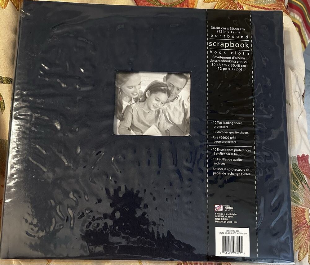 Westrim Crafts 12 x 12 Post Bound Scrapbook Album Navy 2006 Retired Photo Album
